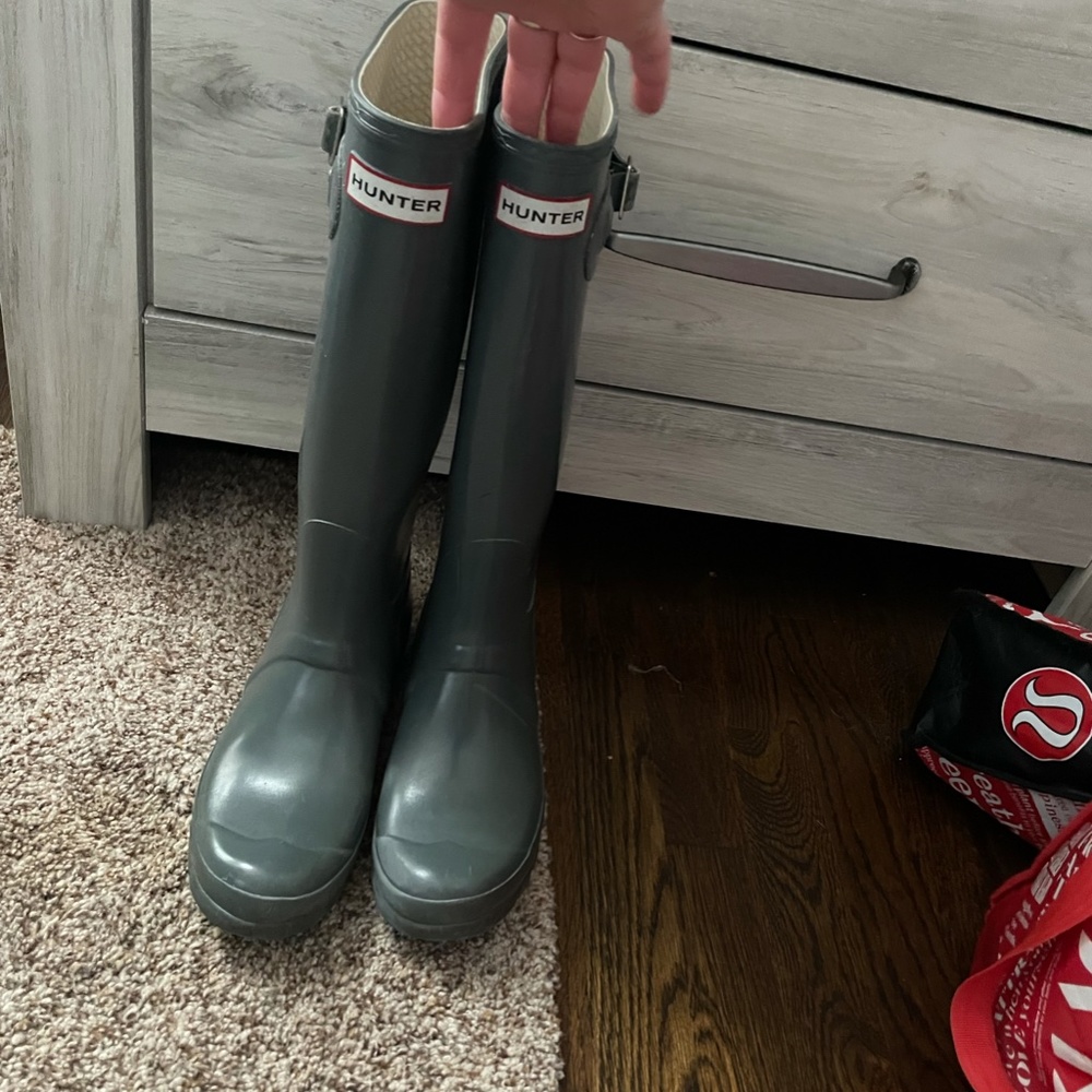 Tall Grey Hunter Boots